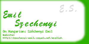 emil szechenyi business card
